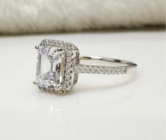 Emerald Halo Ring 925