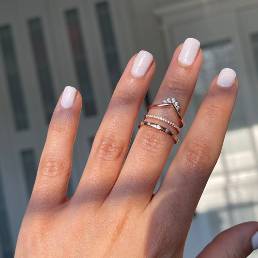 Rose Gold Pave Stack Eternity Ring