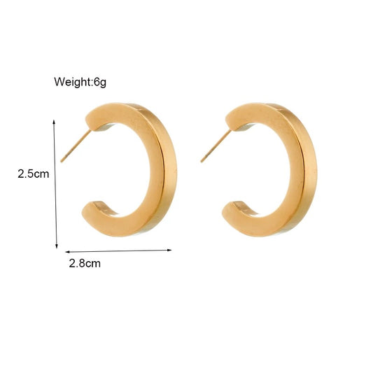 Flat Curve Hoop Earring