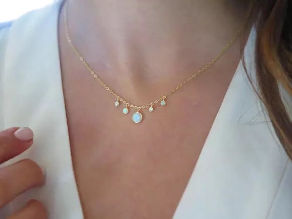 Opal Raindrops Necklace