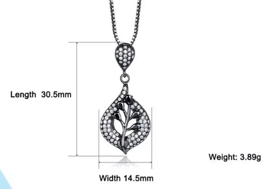 Obsidian Leaf Necklace