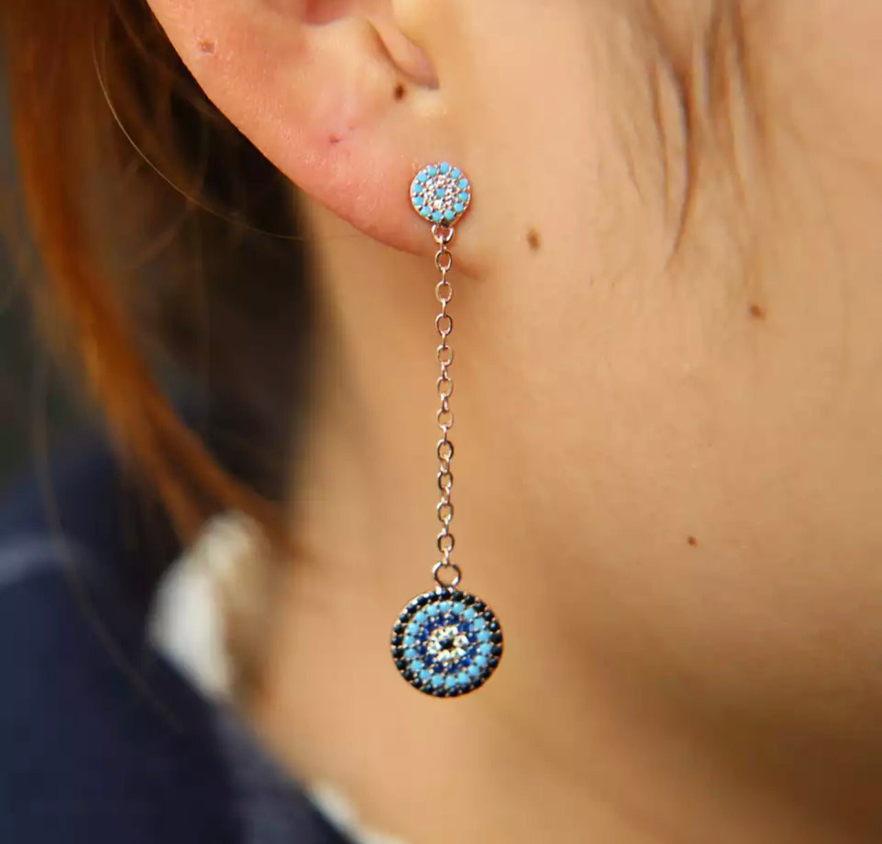 Sarissa Evil Eye Drop Earring