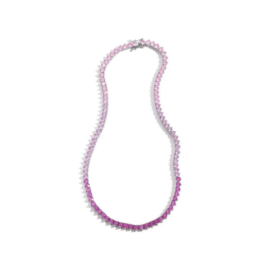 Pink Gradient Tennis Necklace