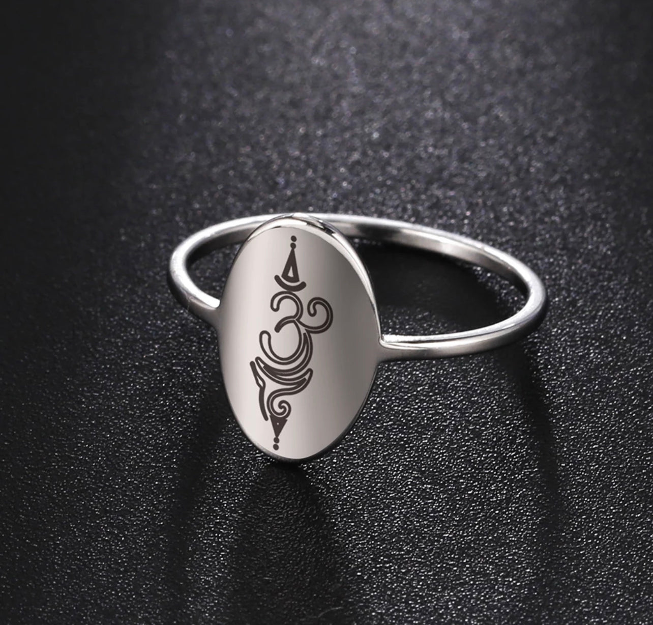 Silver Amulet Aum Ring