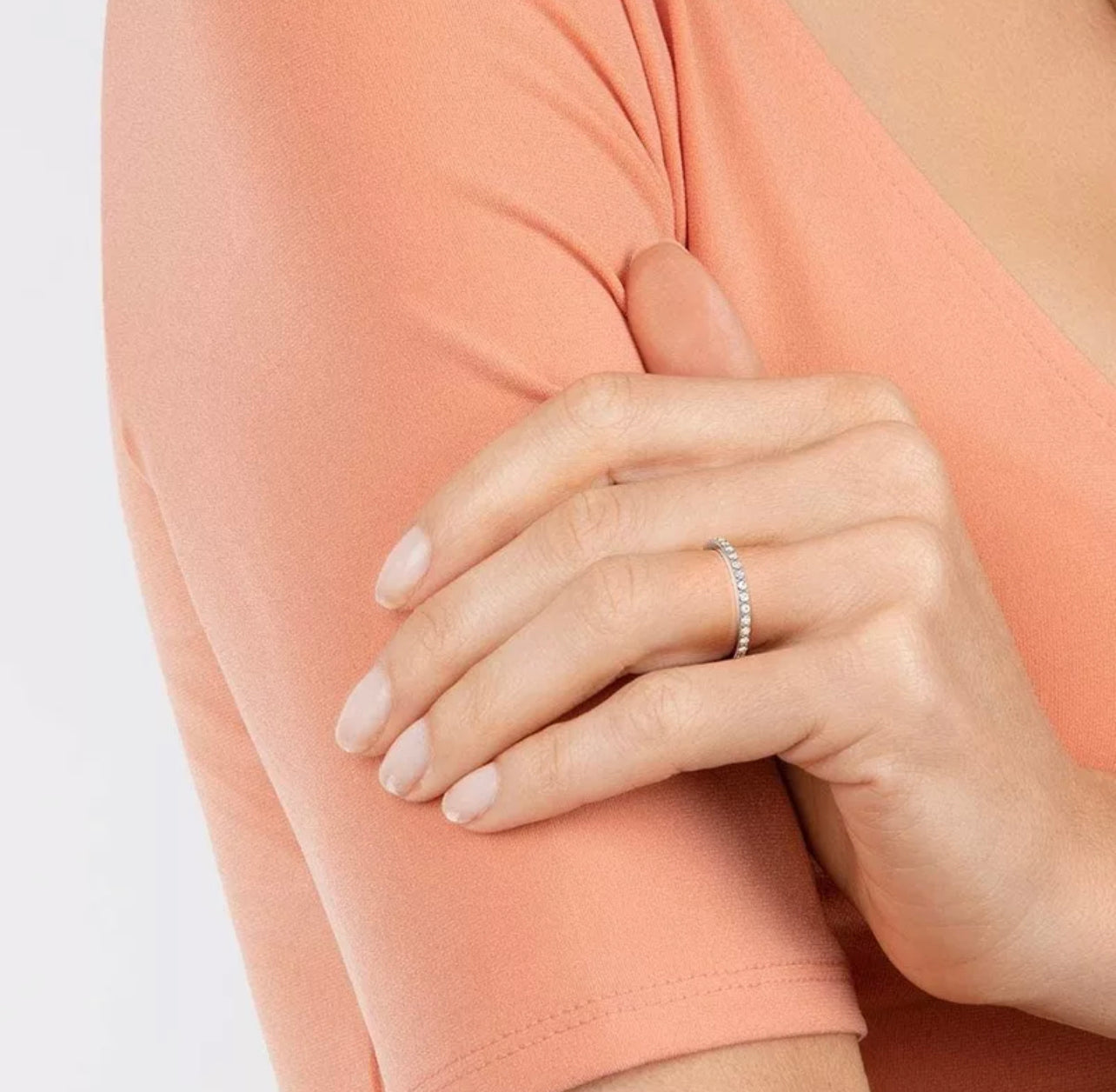 Silver Pave Eternity Stack Ring