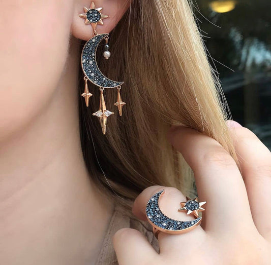 Midnight Moon Earring