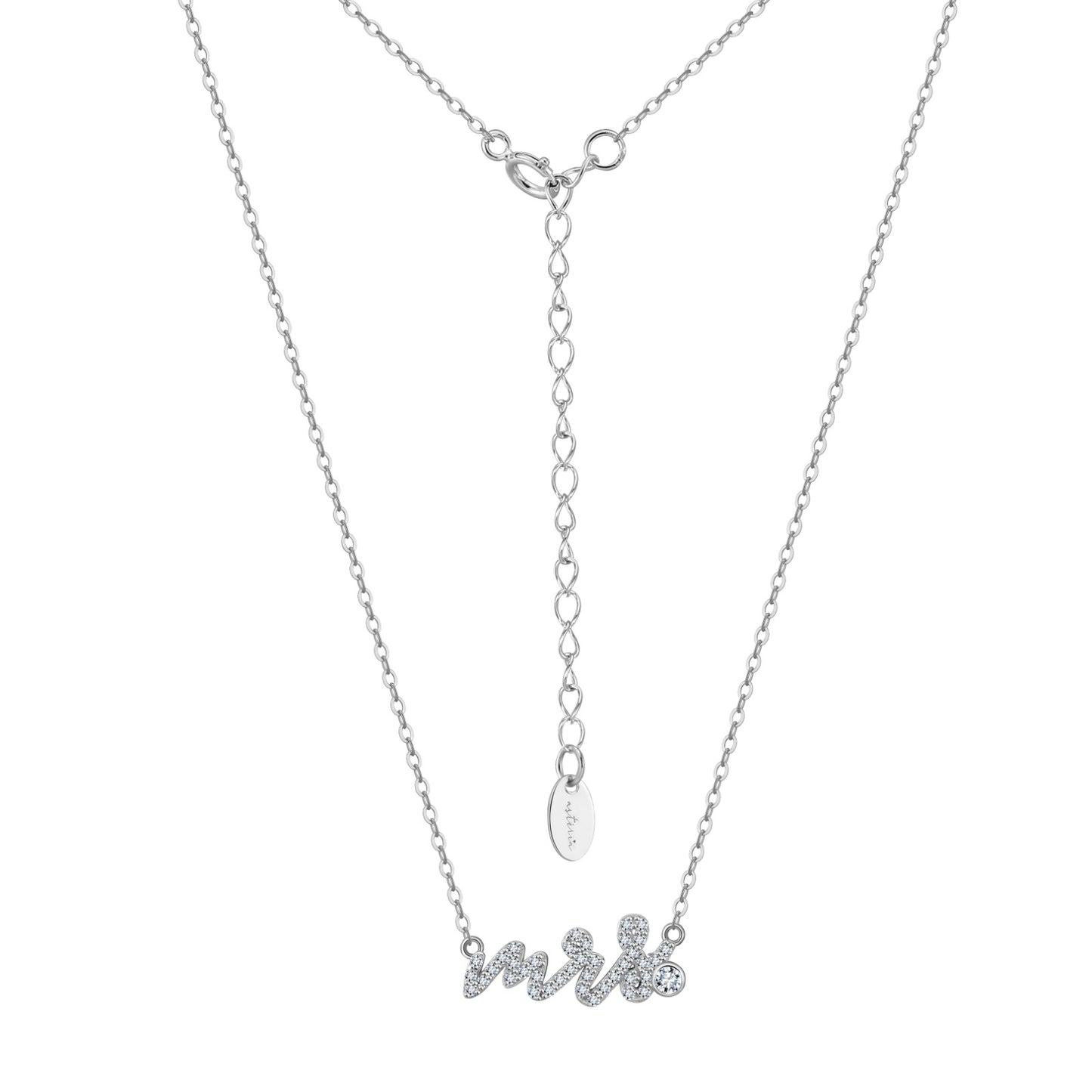 Silver “MRS” NSCD Pave Necklace (925, Vermeil)