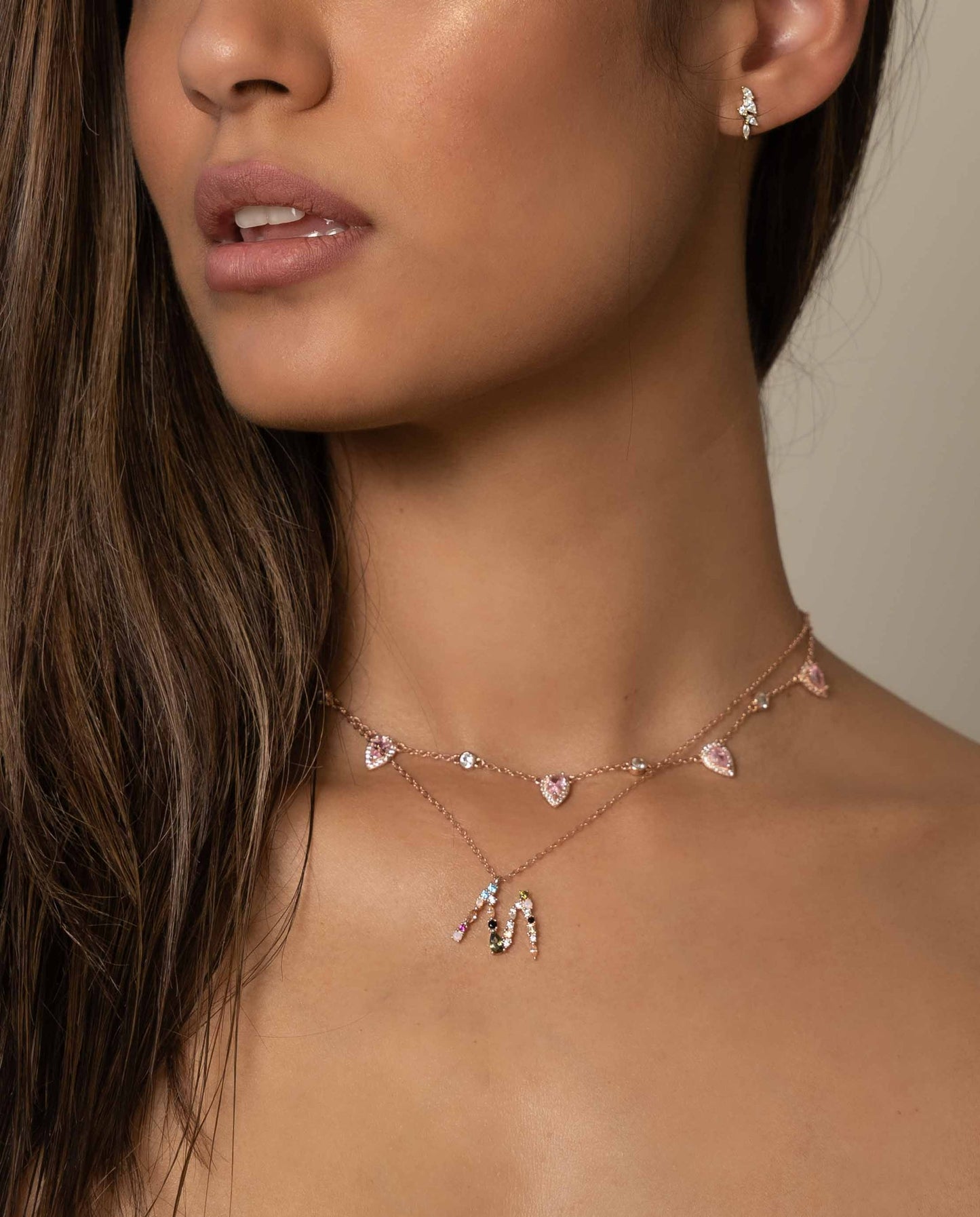 Rose Gold Affirmation Initial Necklace