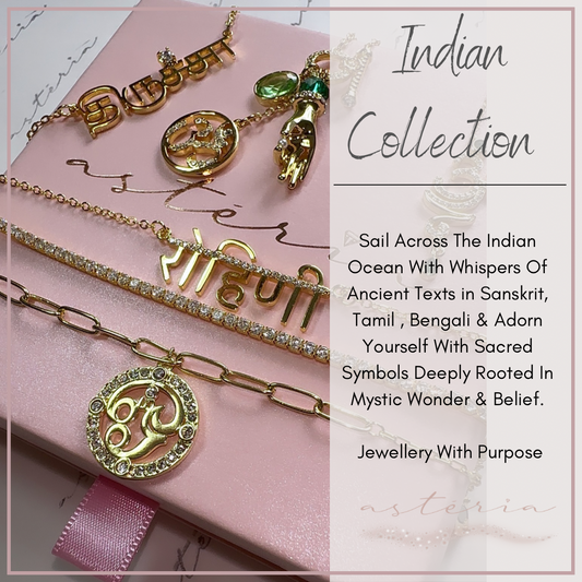 Personalised Sanskrit Pave Glitter Necklace (Rose, Gold, Silver)