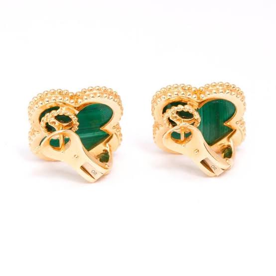 Gold & Green Clover Clip on Earring (925)