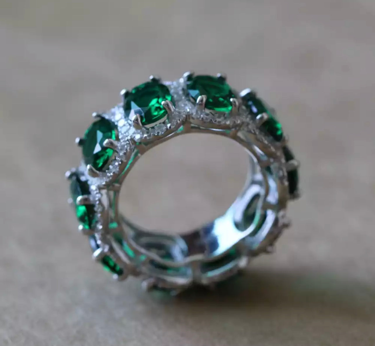 Alyssa Emerald Oval Eternity