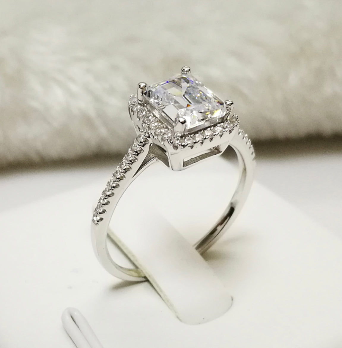 Emerald Halo Ring 925