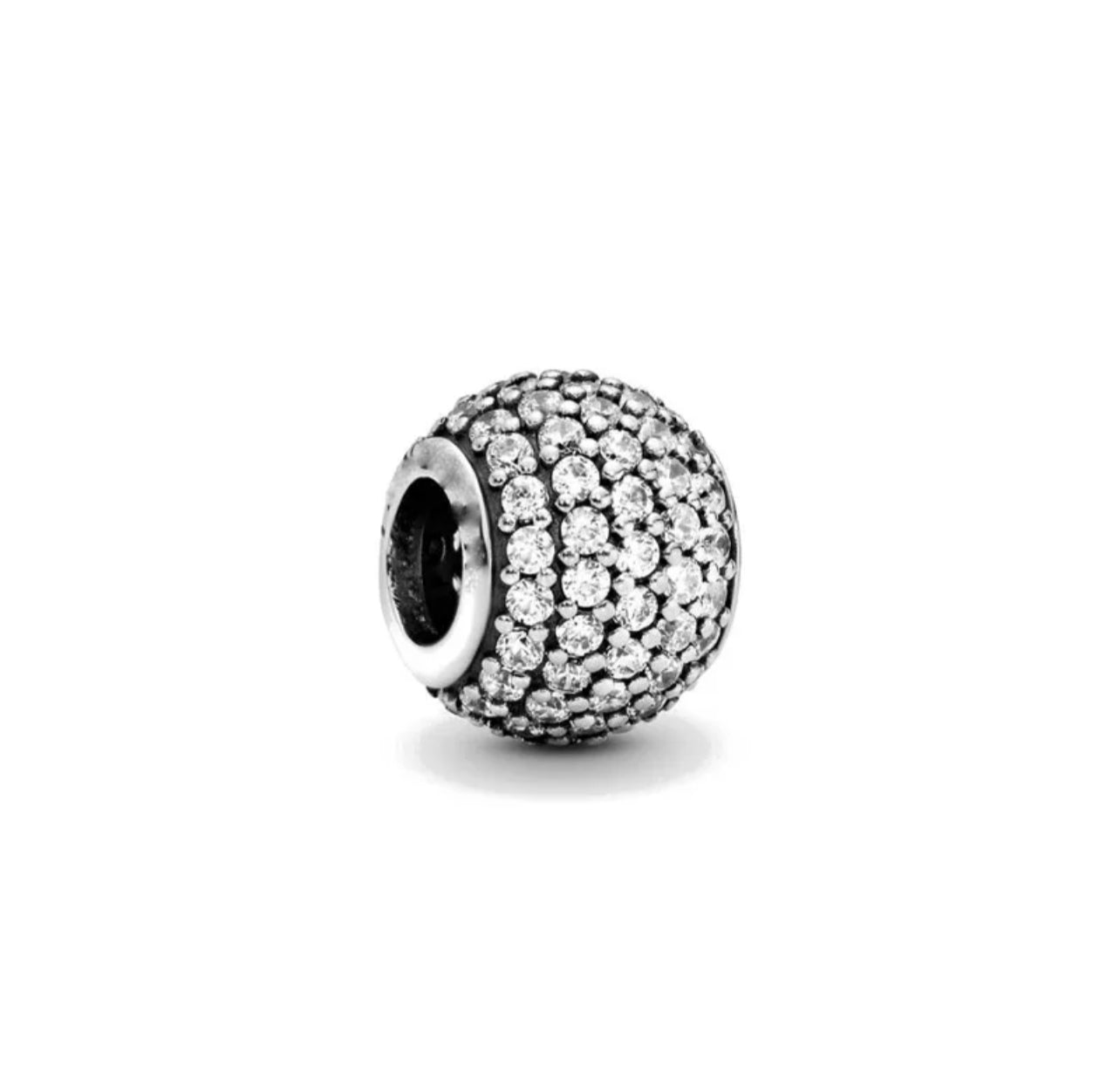 Silver Glitterball Charm