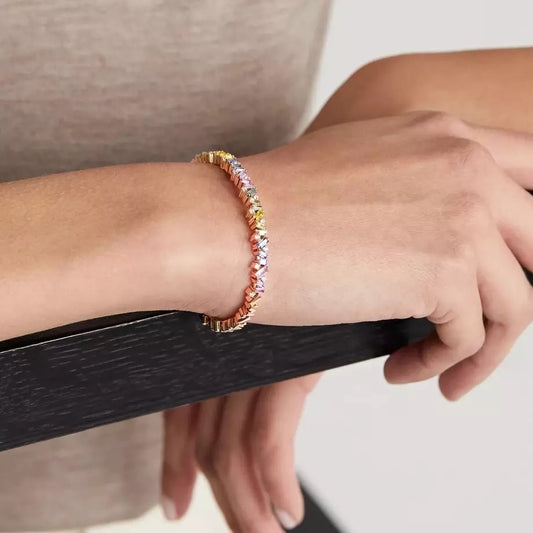 Rose Gold & Candy Bon Bon Bangle (925, 18k Vermeil)