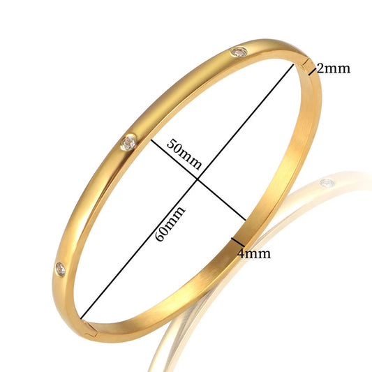 Gold Satin Star Bangle