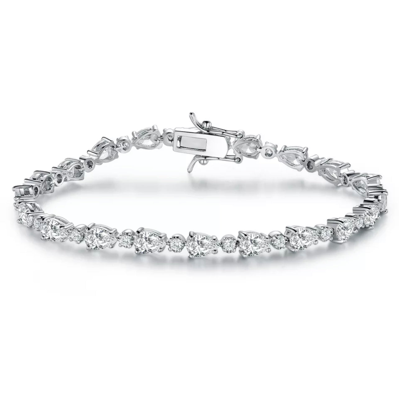 Pear Brilliant Tennis Bracelet (925, Vermeil)