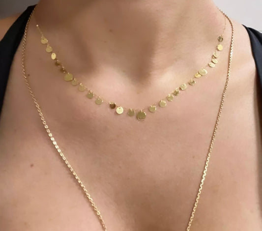 18k Gold Disc Necklace