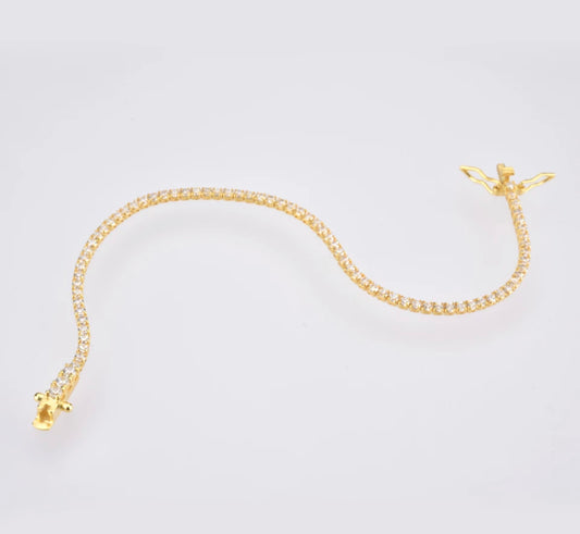 Gold 2mm Tennis bracelet (925)