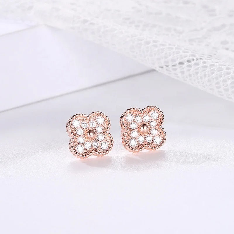 Full Rose Gold Pave Illuminaire Clover Set