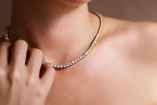 Gold Invisilink Tennis Necklace (4mm)