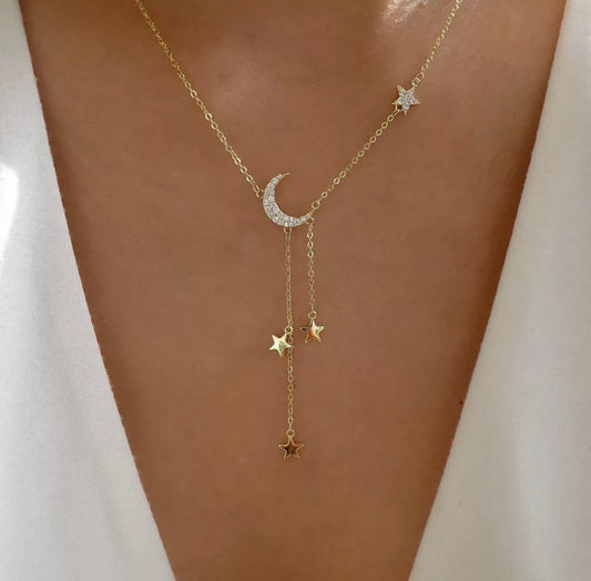 Gold Moonshine Tassle Necklace