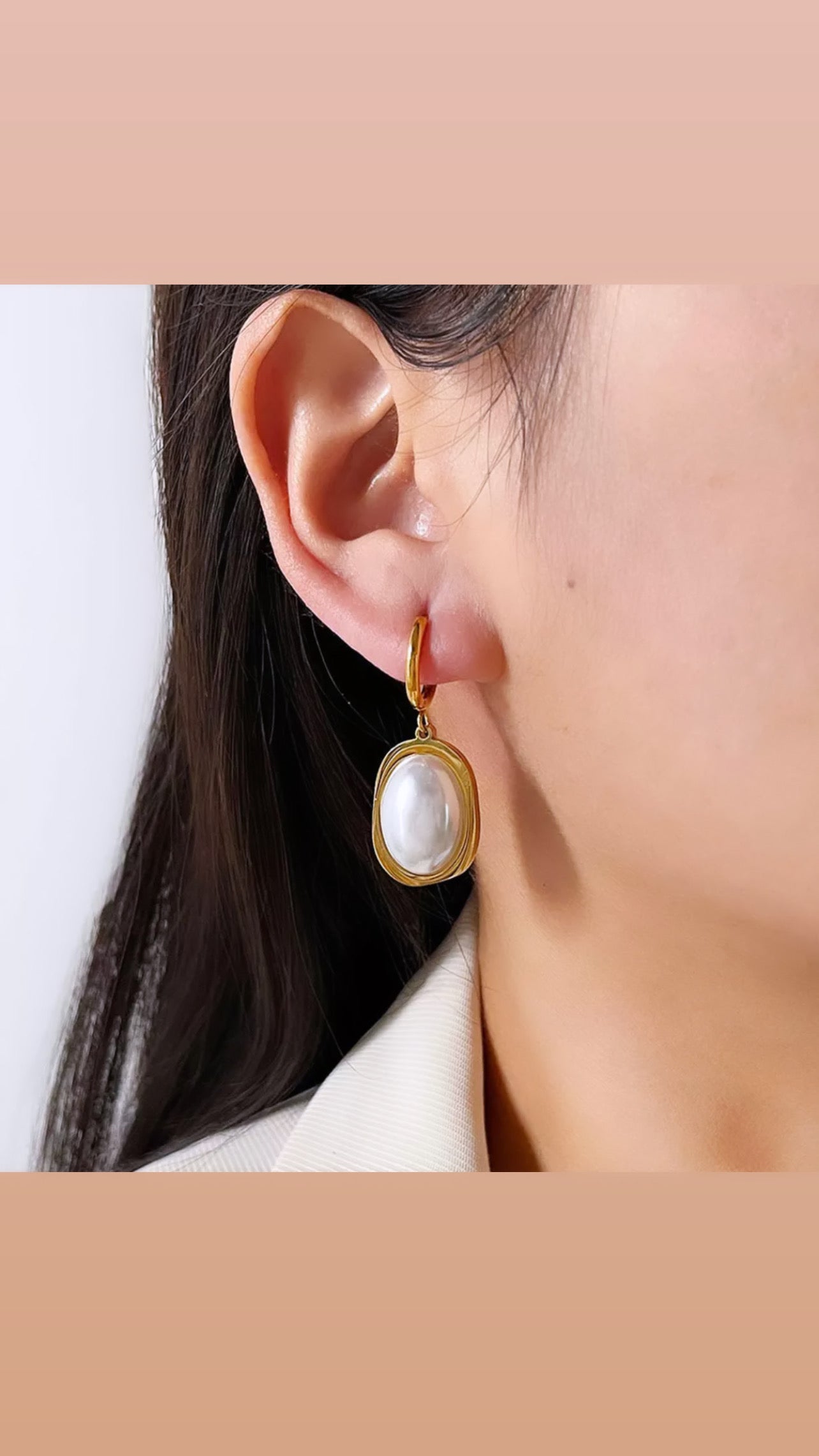 Faux Pearl Drop Earring