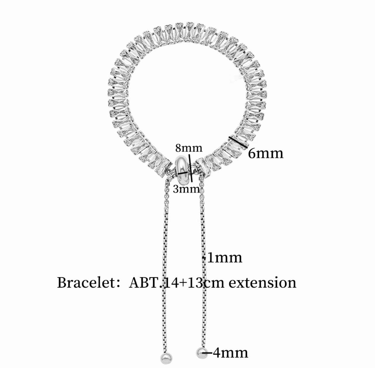 Silver Baguette Tennis Set