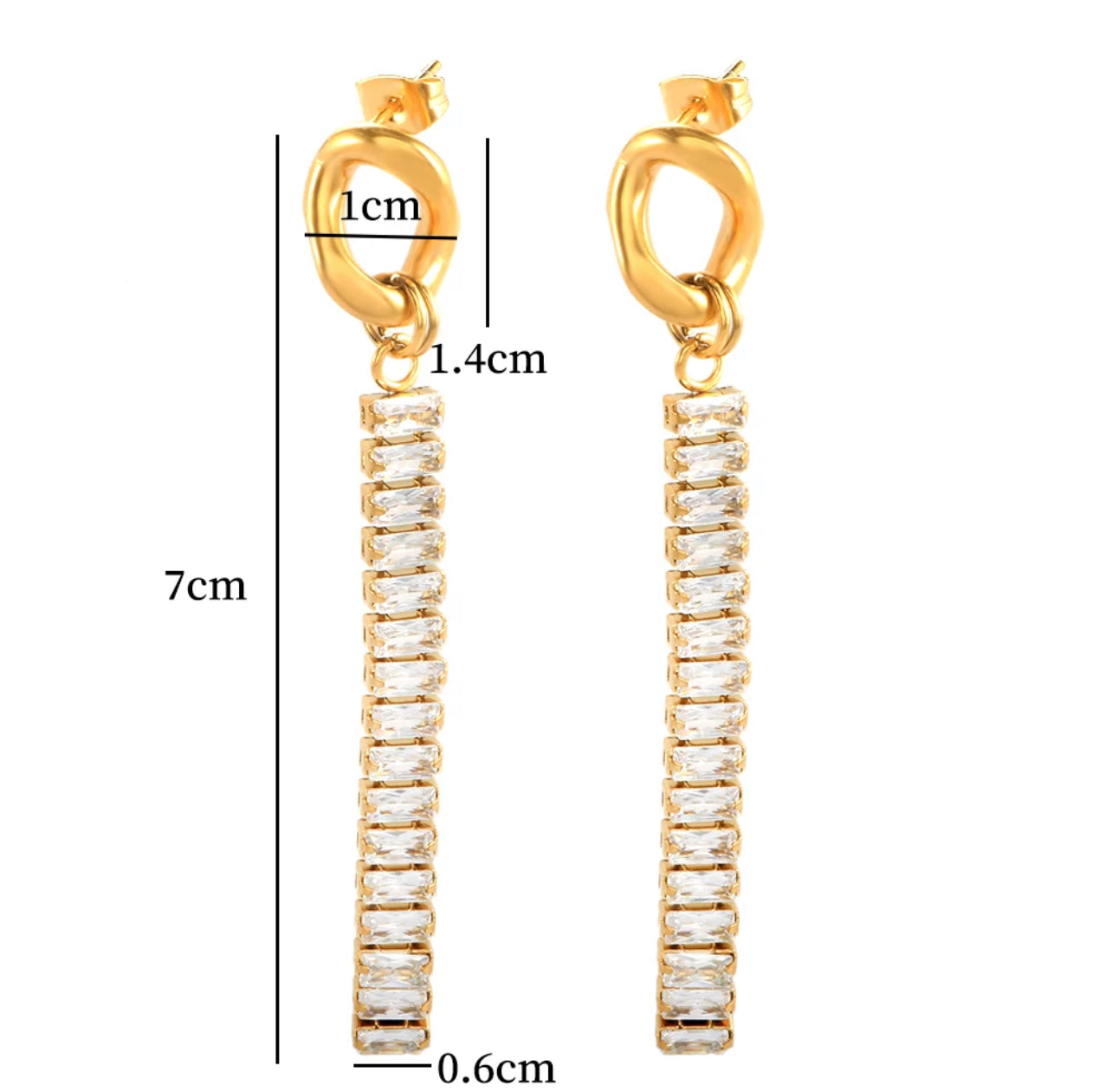 Gold Baguette Bridal Set