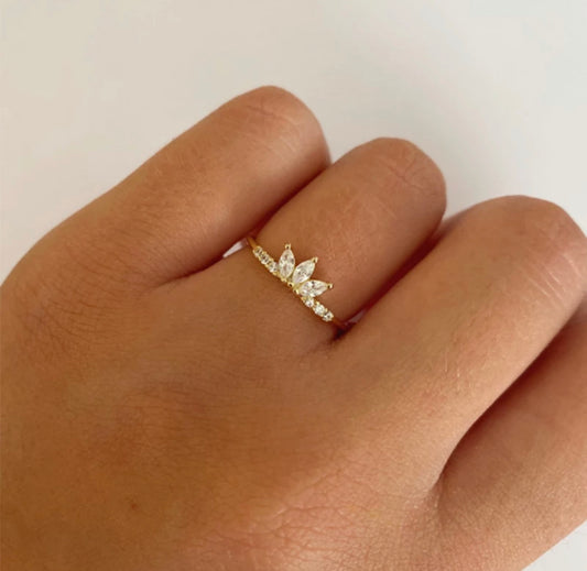 Gold Trilogy Marquise Stack Ring