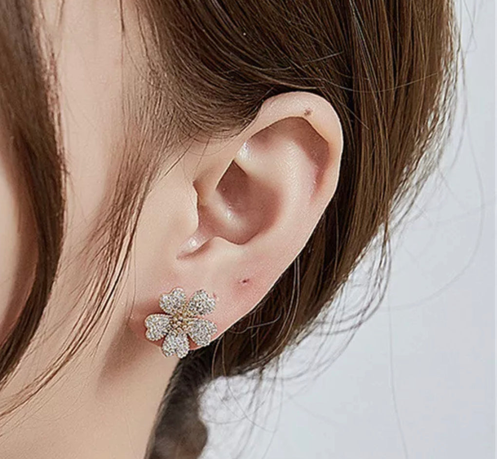 Golden Crystal Earring