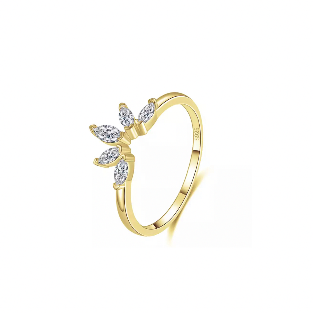 Gold Queen Marquise Stack Ring