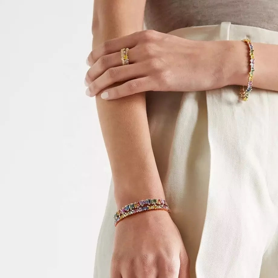 Rose Gold & Candy Bon Bon Bangle (925, 18k Vermeil)