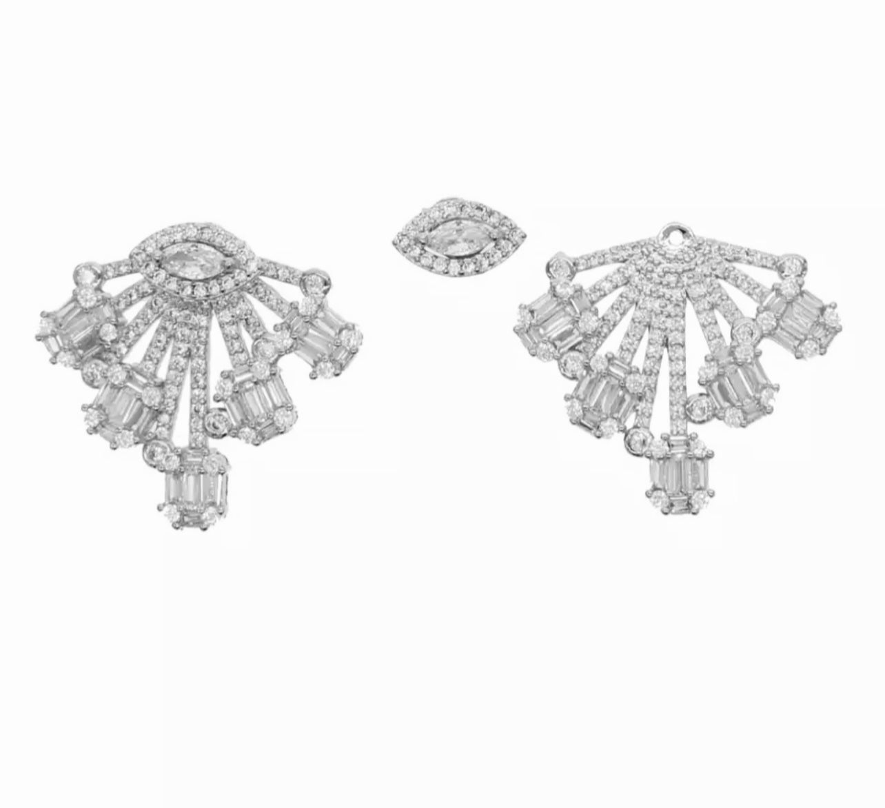 Silver Glitz Evil Eye Earring