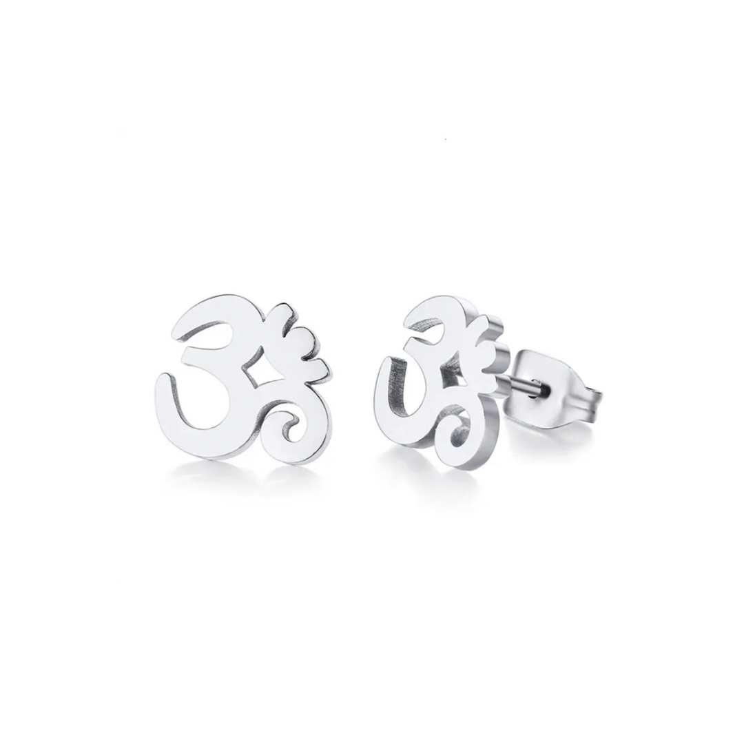 Silver Aum Earrings