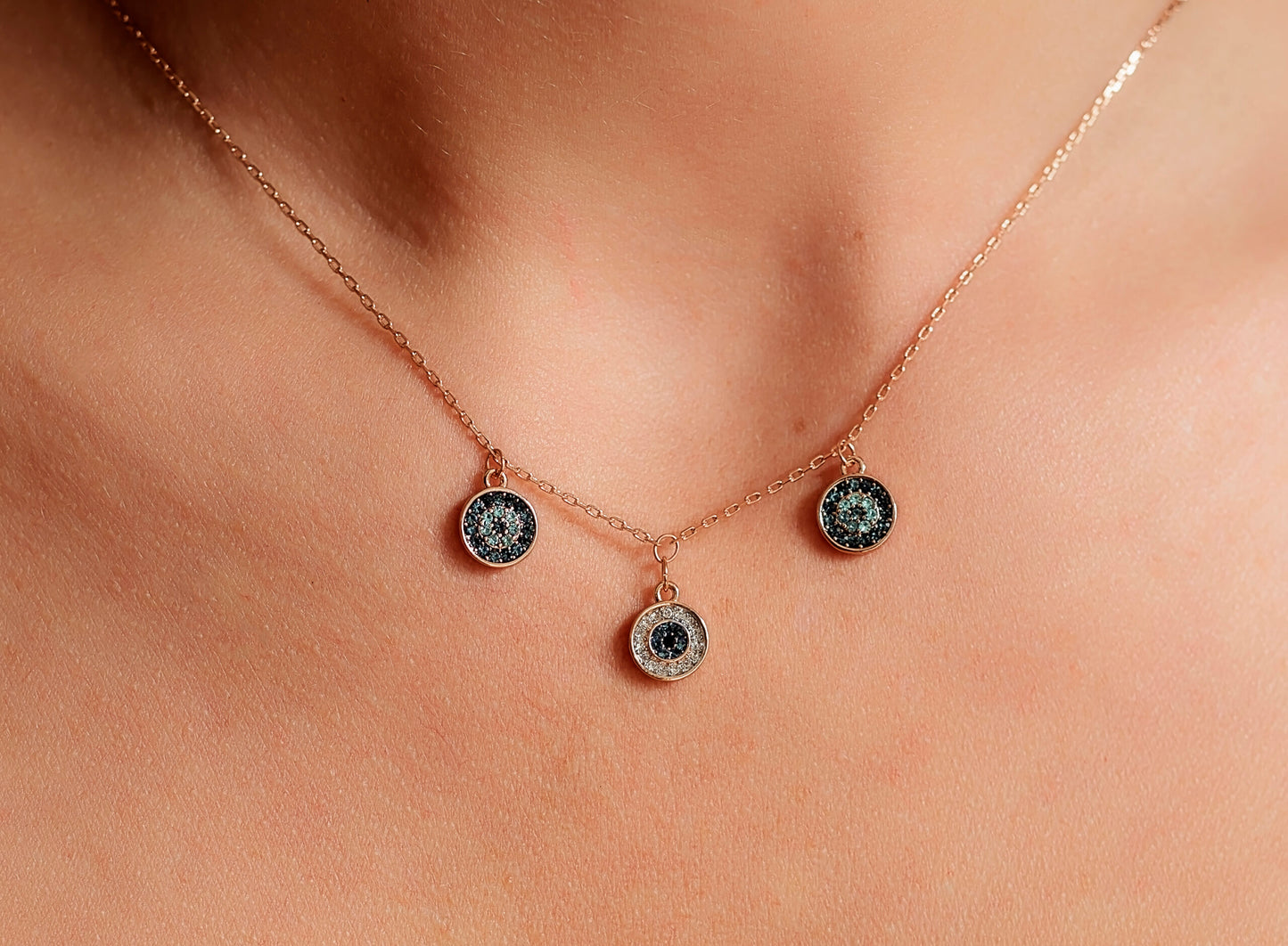Enigma Charm Evil Eye Necklace