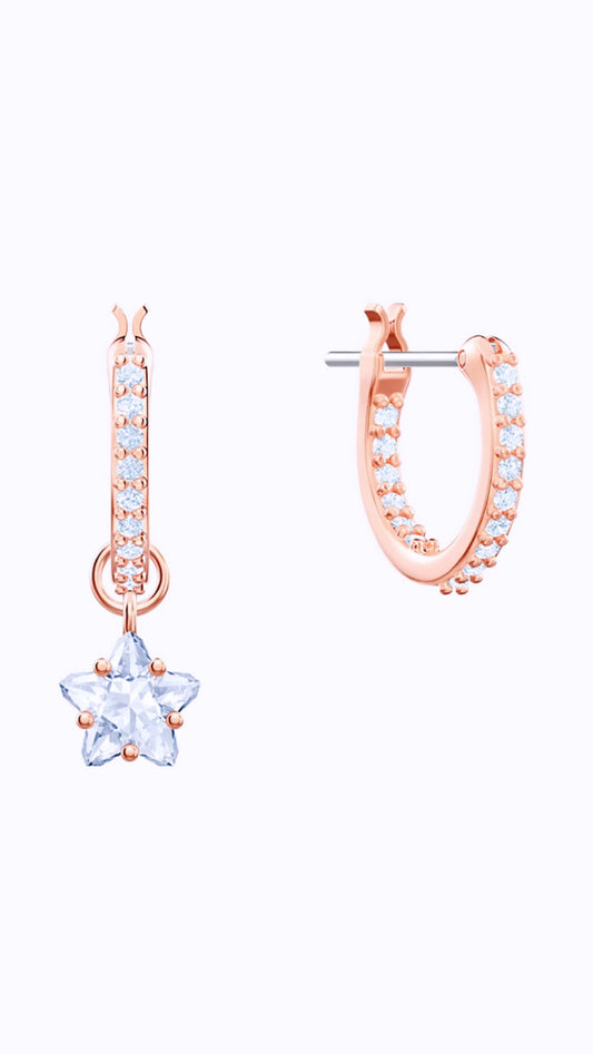 Starry Rose Crescent Earring