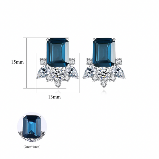 Simulated Sapphire Luxe Earring