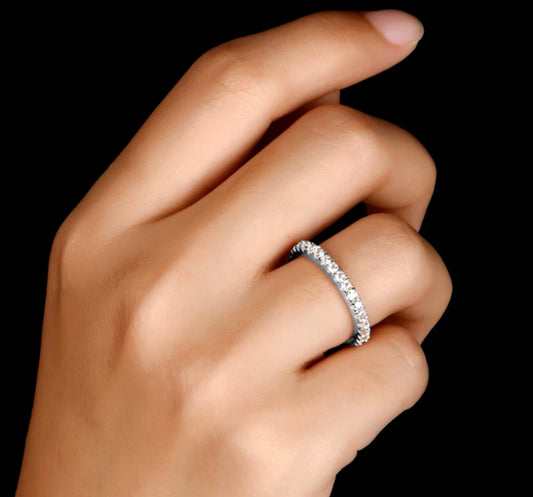 Silver Full NSCD Eternity Pave Stack Ring