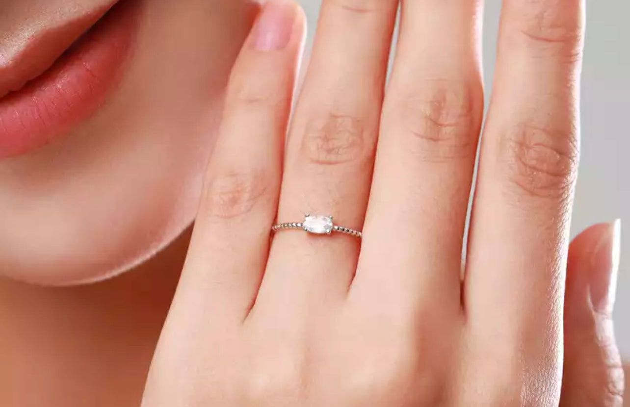 Silver Oval Twisted Stack Ring