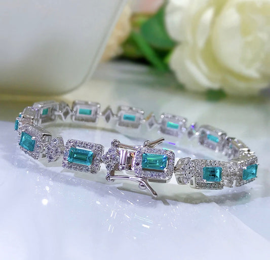 Paraiba Tourmaline Emerald Bracelet