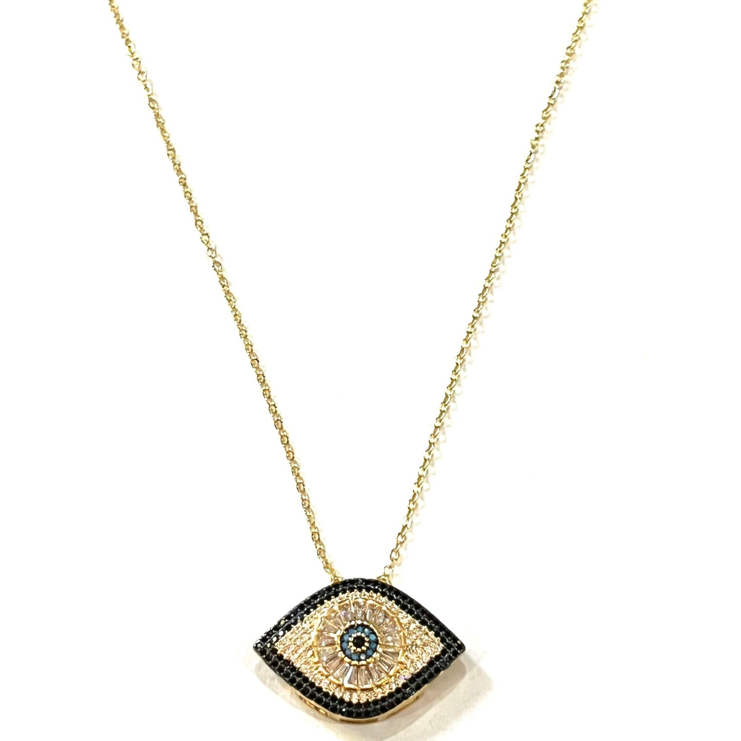 Black, Gold & Turquoise Sublime Evil Eye Necklace