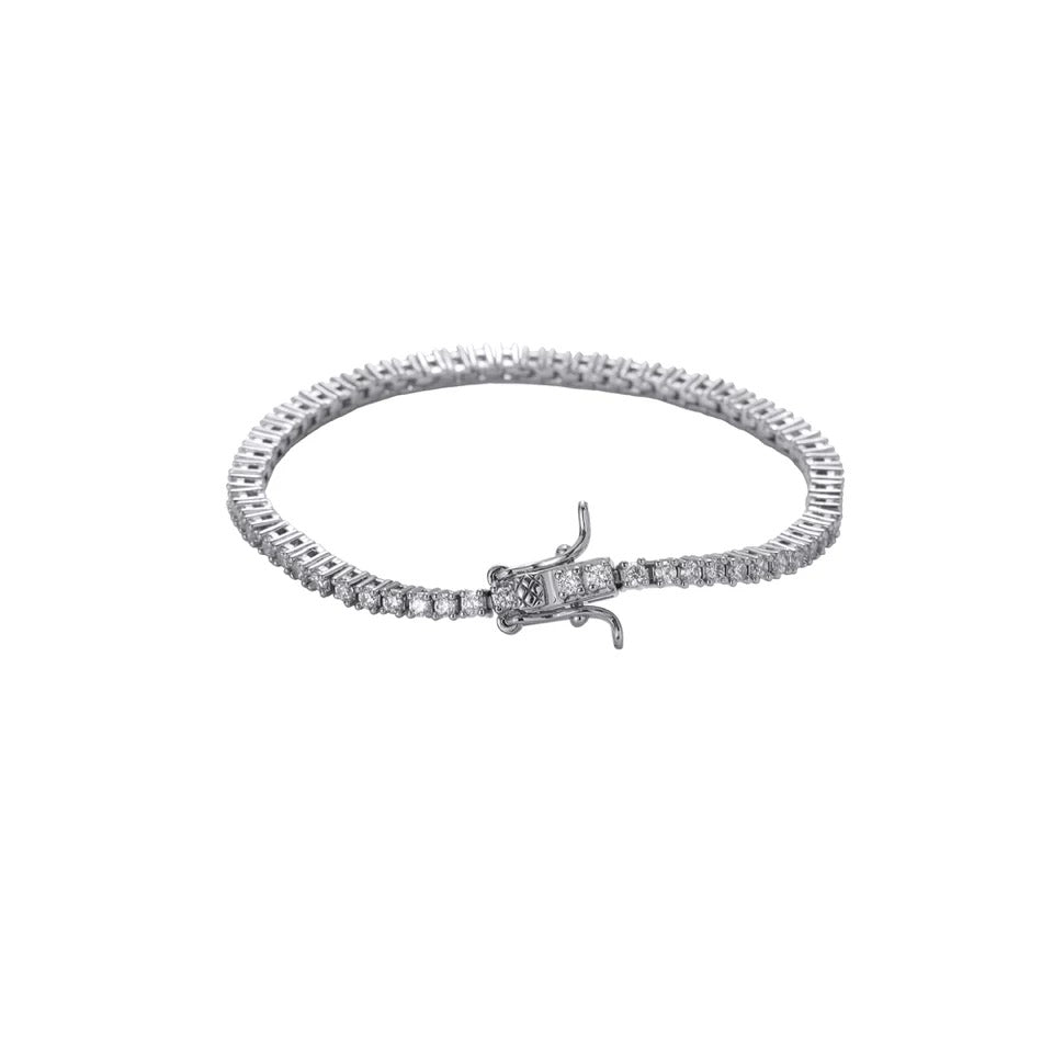 Girls 2mm Silver Tennis Bracelet