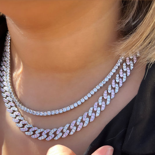 Pink & White Cuban Necklace