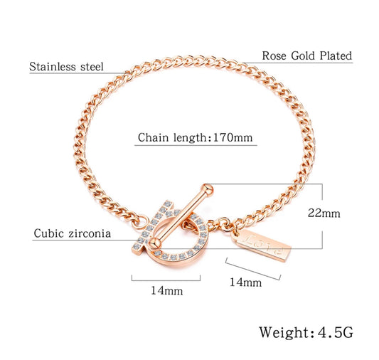 Rose Gold Love Tag Bracelet