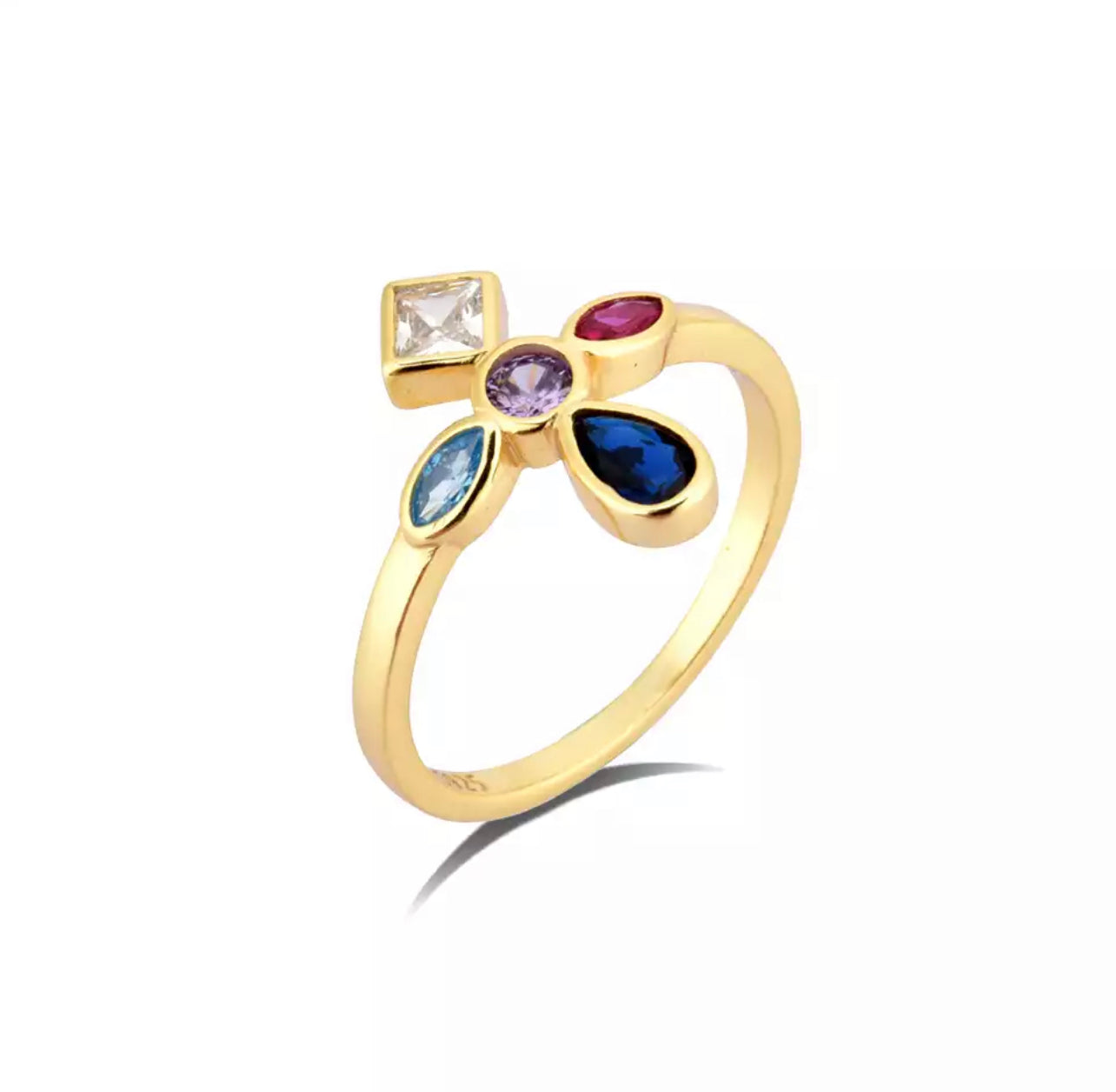 Solange Gold Cross Ring