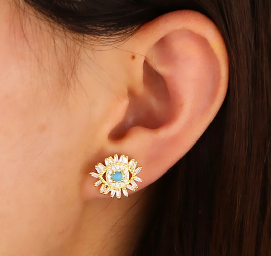 Gold Fehreesa Evil Eye Earring