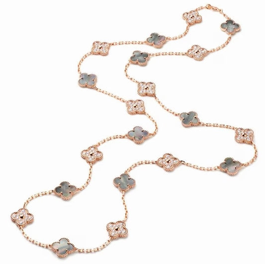 Ayesha Seedat Rose Gold & Grey Pear Vintage Pace Clover Set (925)