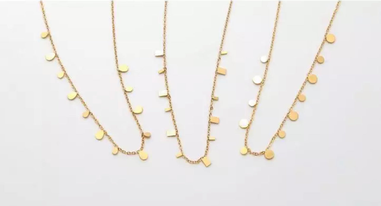 Gold Disc Charm Coin Necklace
