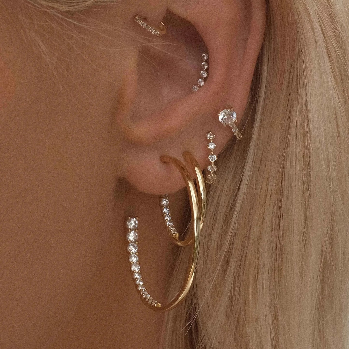 Gold Monte Carlo Hoop Earrings