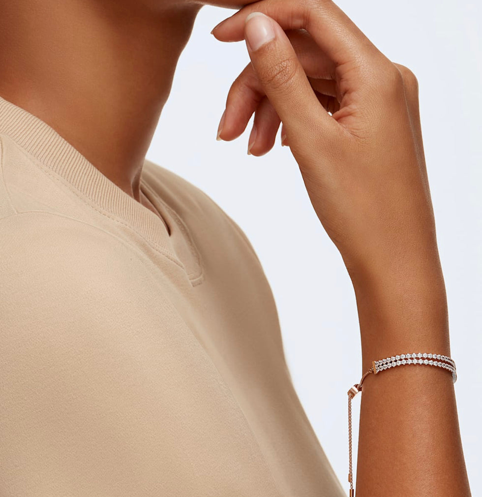 Rose Gold Double Strand Tennis Bracelet